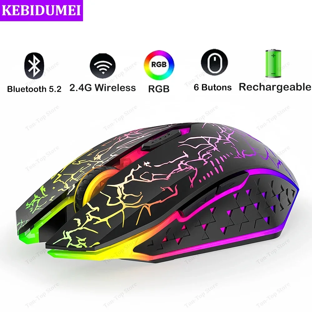 Auto Mouse Mover - Bluetooth 5,2 мышь RGB 2,4G беспроводная